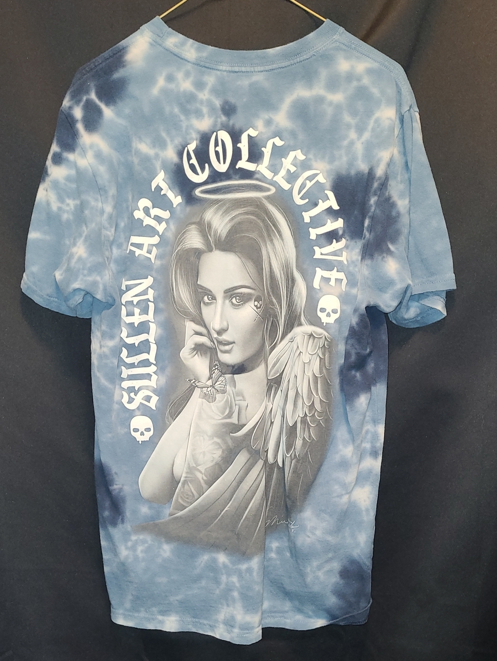SULLEN ART COLLECTIVE Size L Blue Batik T-Shirt Cotton